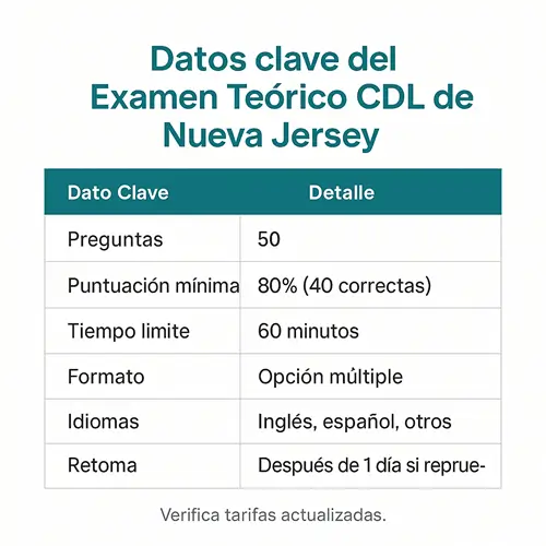 New Jersey CDL Practice Test in Spanish 2025